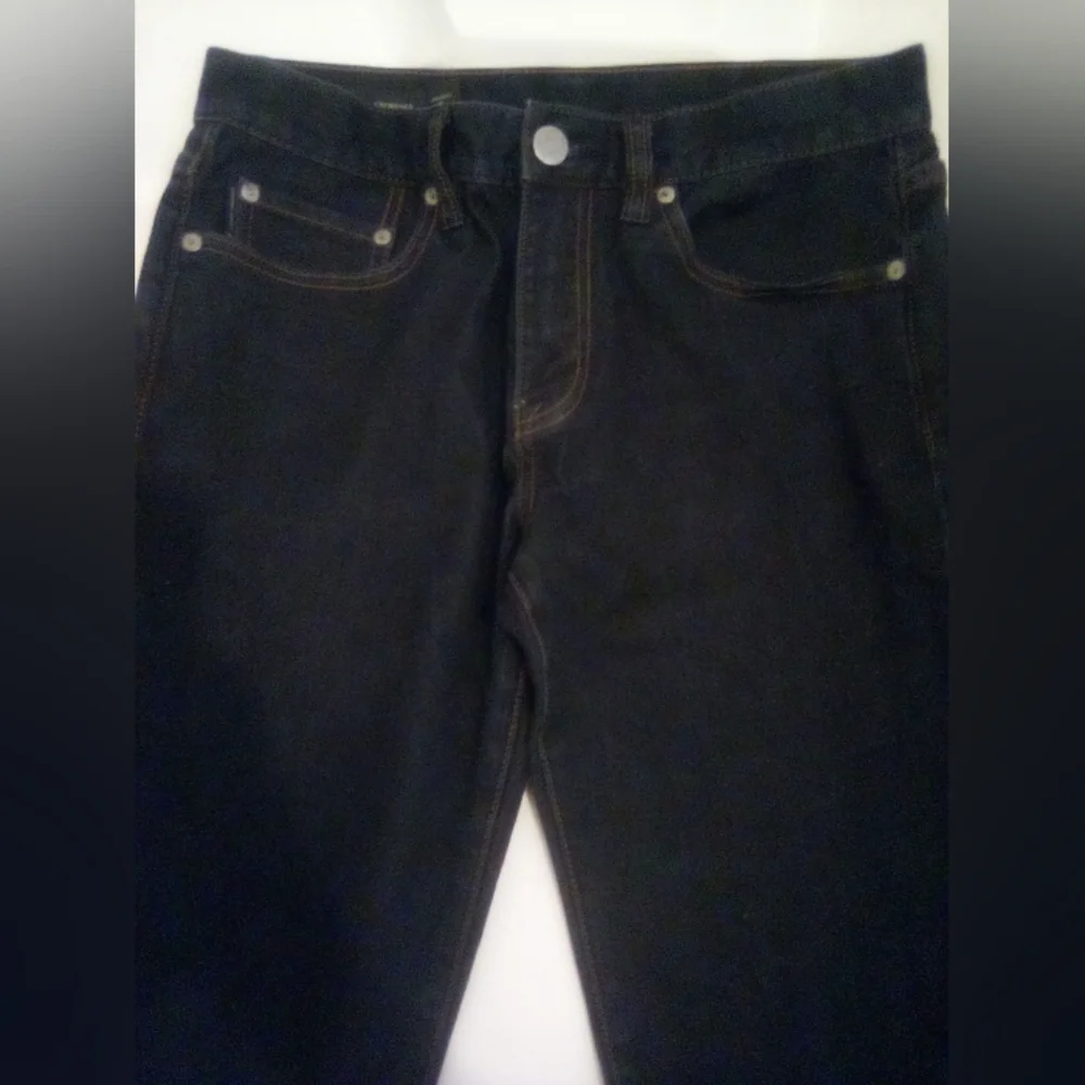 Armani Exchange A/X Straight Jambe Droite Jeans Size 31 99% Cotton Dark Blue - Picture 3 of 12